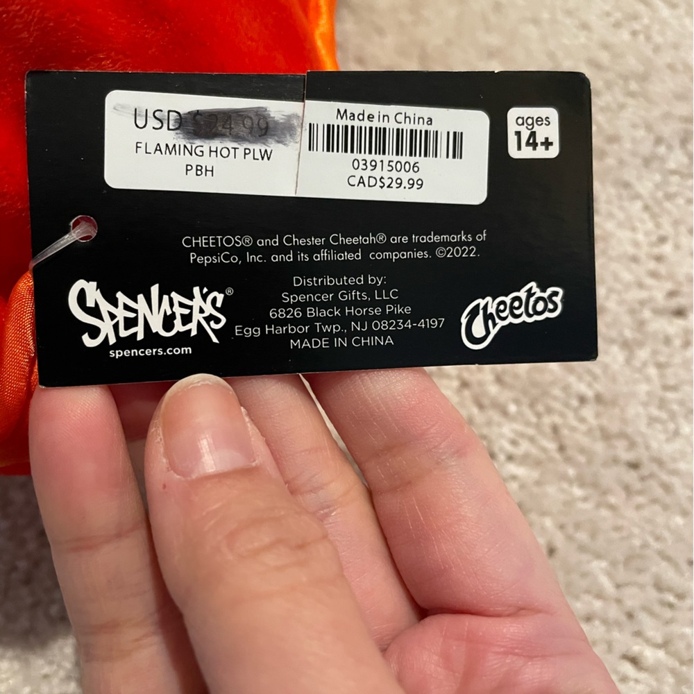Brand new!! Spencer’s Flamin' Hot Cheetos Pillow - Picture 2 of 3